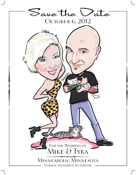 Caricature Save The Dates Cute Funny Save The Date Ideas Caricature