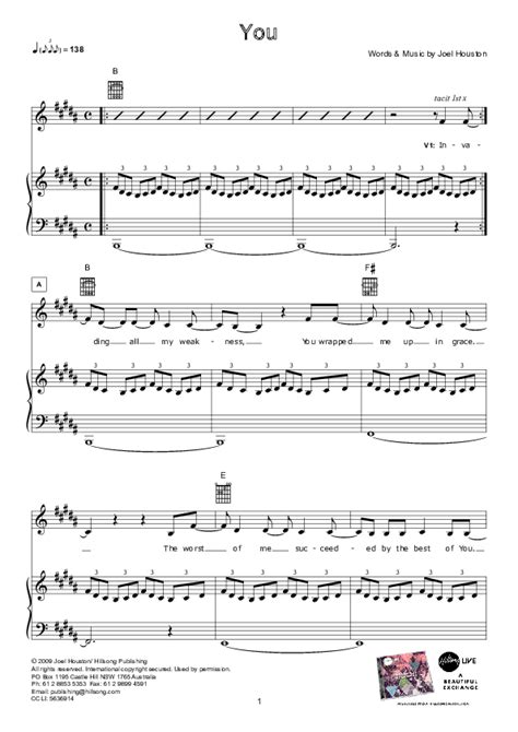 You Sheet Music Pdf Hillsong Worship Praisecharts