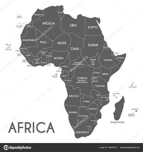 Mapa En Blanco De Africa Ilustracion Vector Mapa Africa Politico Images