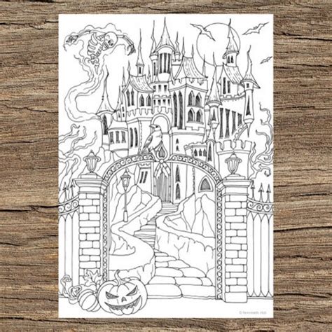 Winter House Printable Adult Coloring Page From Favoreads Etsy