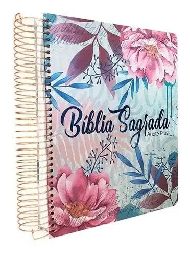 Bíblia Sagrada Anote Plus Capa Espiral Flores Letra Grande