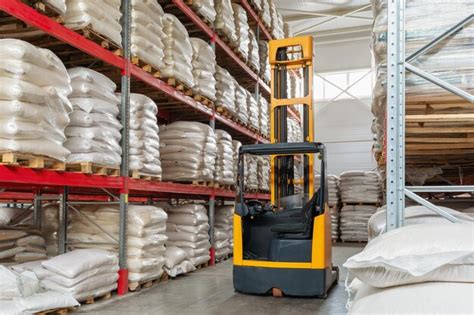 Premium Photo Forklift In Food Storage Warehouse
