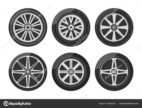 Set Car Wheels Stock Vector By ©poliashenko 369283314