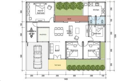 Rumah Minimalis 4 Kamar Tidur Satu Lantai Lengkap Dengan Denahnya