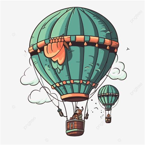 Hot Air Balloon Vector Sticker Clipart Cartoon Illustration Of A Hot