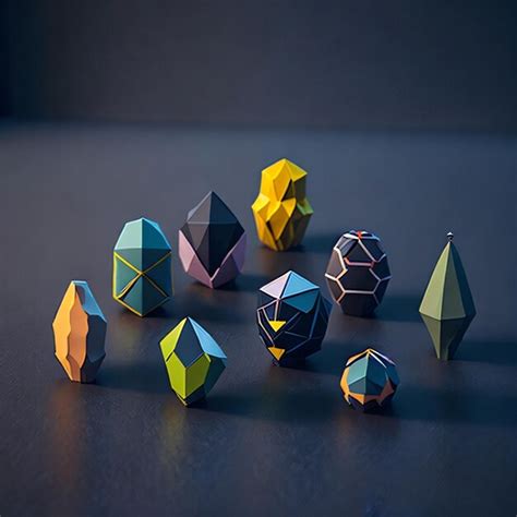 Premium Ai Image A Group Of Origami Objects With Different Shapes And