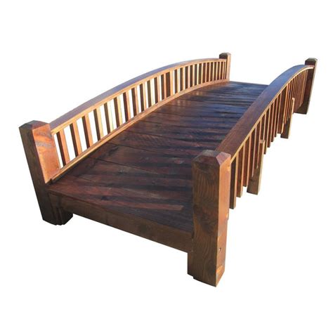 Wooden Garden Bridge Medium Rails Commercial Grade 12 ft. - SamsGazebos ...