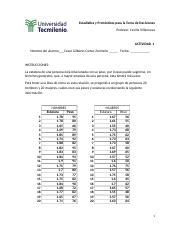 ACTIVIDAD 1 Estadística y Pronósticos docx Estadística y Pronósticos