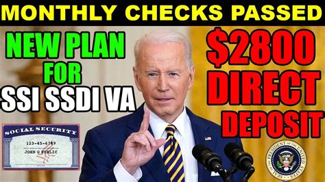 BIDEN NEW PLANS FOR SSI SSDI SENIORS 2800 DIRECT DEPOSIT MONTHLY