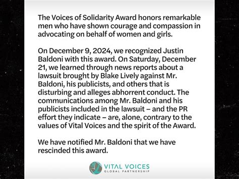 Justin Baldoni Has Women S Advocacy Award Revoked After Blake Lively