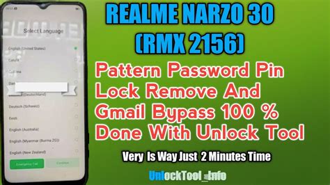 REALME NARZO 30 RMX 2156 SCREEN LOCK AND FRP BYPASS 100 DONE WITH