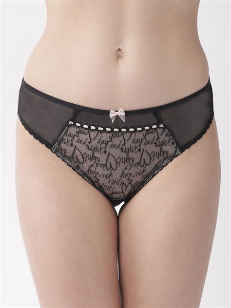 Buy Marks Spencer Women Black Semi Sheer Bikini Briefs T L Briefs For Women