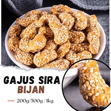 KACANG GAJUS SIRA BIJAN CASHEW NUTS WHITE SASAME COATING Shopee