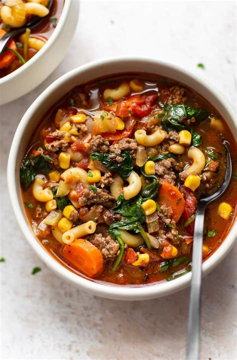 This Easy Hamburger Macaroni Soup Is Loaded With Vegetables A