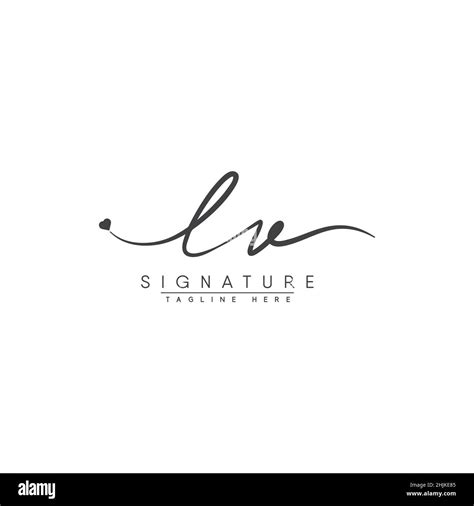 Initial Letter Lv Logo Handwritten Signature Logo Simple Vector