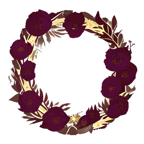 Burgundy Floral Wreath Golden Circle Creative Fabrica