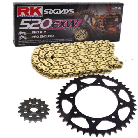 Chain Set Kawasaki KLX 650 93 95 Chain RK GB 520 EXW 112 Open GOLD 15