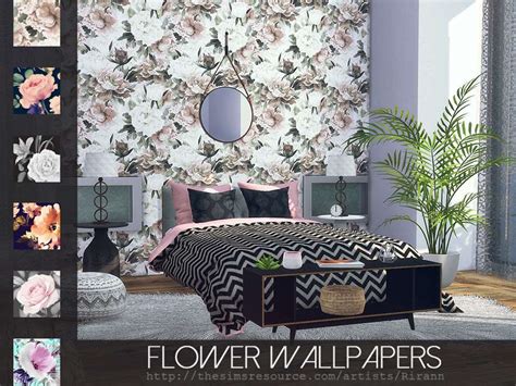 Цветочные обои Flower - Объекты - Моды для Sims 4