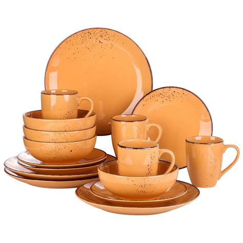 Vancasso Navia Piece Tropical Orange Stoneware Dinnerware Set