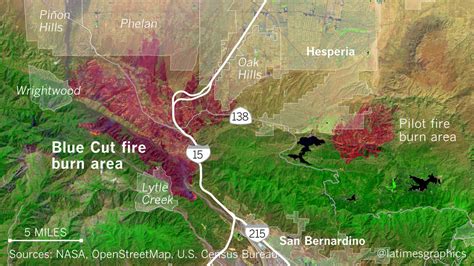 Satellite Imagery Shows The Blue Cut Fires Huge Burn Area La Times