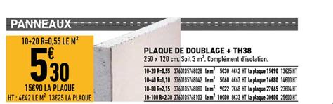 Promo Plaque De Doublage Th38 Chez Brico Cash ICatalogue Fr