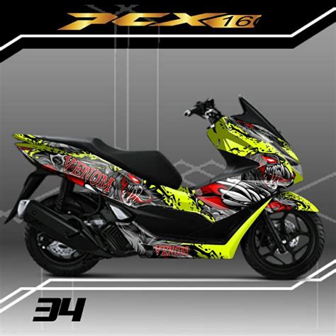 Jual Sticker Decal Variasi Honda PCX 160 New 2022 Full Body Motip Venom