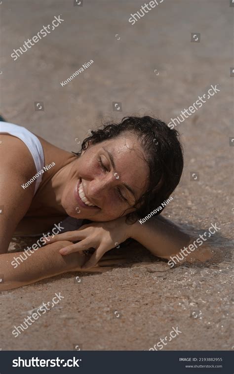 Portrait Brunette Smiling Girl Swimsuit Happy Stock Photo 2193882955 Shutterstock