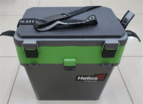 Купить ящик рыболовный зимний двухсекционный Helios (серый/салатовый ...