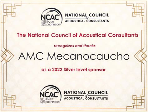 Amc Mecanocaucho Proud Sponsors Of The National Council Of Acoustic