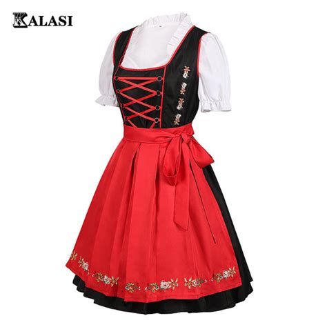 High Quality Traditional German Dirndl Dress Oktoberfest Costume Outfit