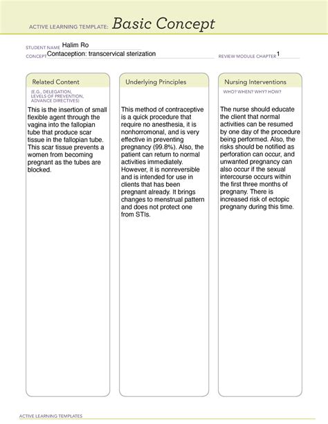 Basic Concepts Template Contraception Halim Ro Active Learning