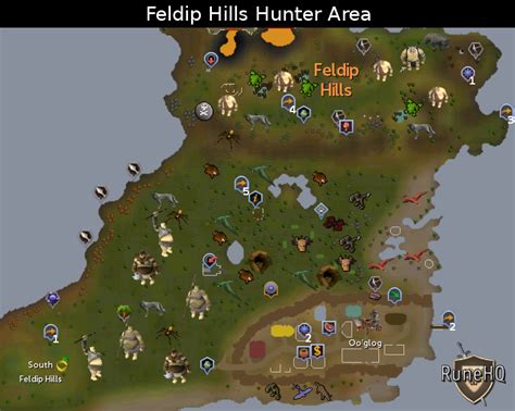 Feldip Hills Hunter Area Map - RuneScape Guide - RuneHQ