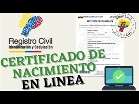 Obt N Tu Partida De Nacimiento Por Internet En El Registro Civil