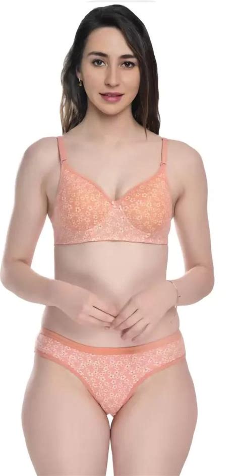 Buy Aamarsh Women Cotton Bra Panty Set For Lingerie Set Pack Of 1 Color Orange Online