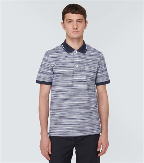 Striped Cotton Polo Shirt In Blue Missoni Mytheresa