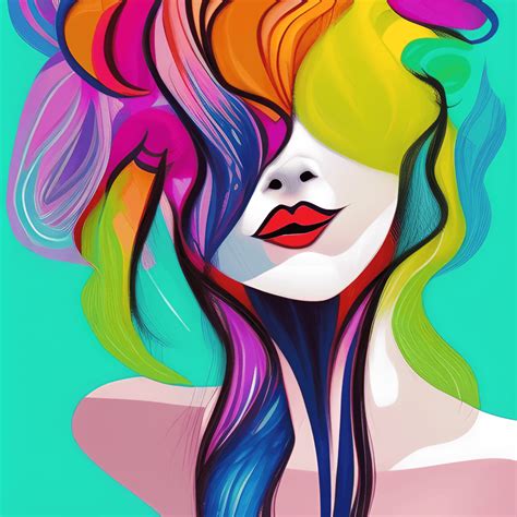 Womens Abstract Art Hair Graphic · Creative Fabrica