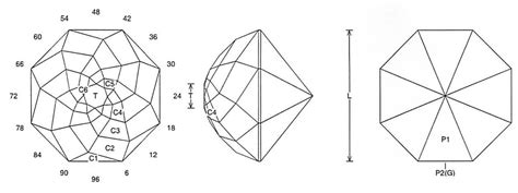 Faceting Design Diagram: Rose - Tourmaline, Achroite, Dravite ...