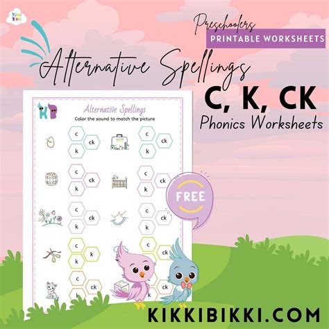 Learn To Spell C K Ck Words Kikkibikki Kindergarten Worksheets