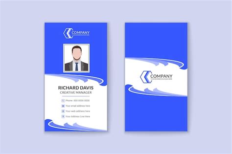 Plantilla De Tarjeta De Visita Vertical De Estilo Empresarial Corporativo Vector Premium