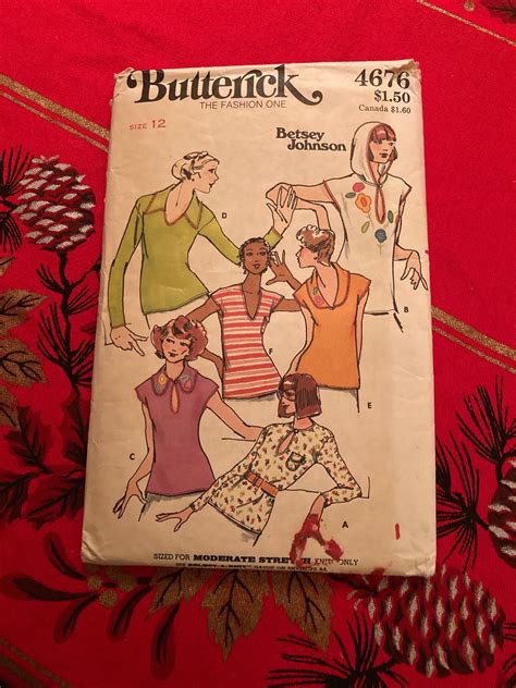 Vintage 1970s Butterick 4676 Betsey Johnson Sewing Pattern Size 12 Bust 34 Etsy