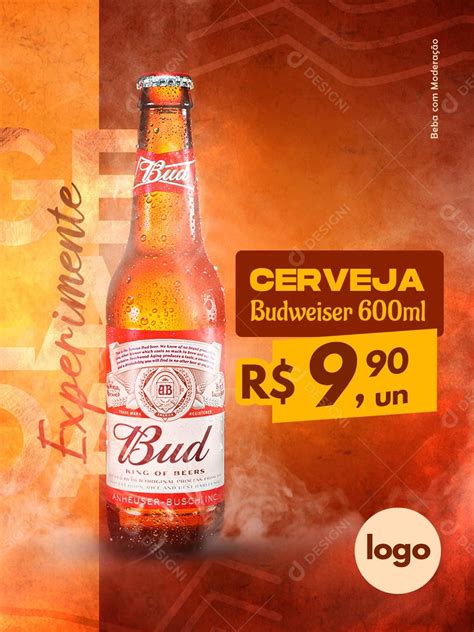 Cerveja Gelada Budweiser Social Media Psd Editável Zip Em 2022