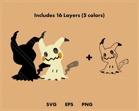 Mimikyu Pokemon Svg Cut File Layered Digital Template Etsy