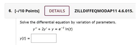 Solved Zill Diff Eq Mod Ap Solve The Differential Equation