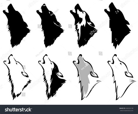 Wolf Head Howling Silhouette