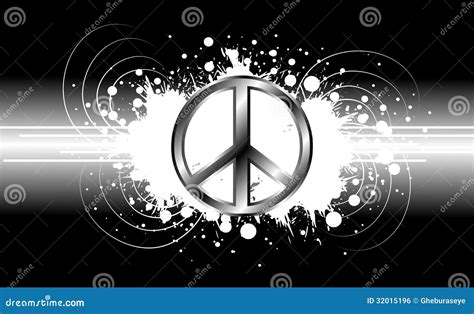 Peace Symbol On Black Background Stock Illustration Illustration Of