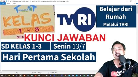 Jawaban Soal Tvri Sd Kelas Senin Juli Hari Pertama