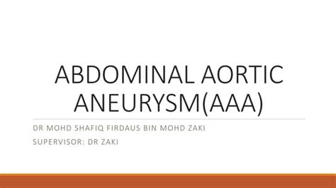 abdominal aortic aneurysmaaapptx