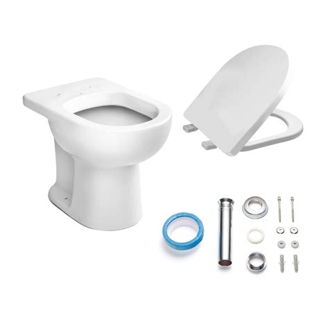 Kit Vaso Sanitário Convencional Assento Branco Saída Vertical Luna