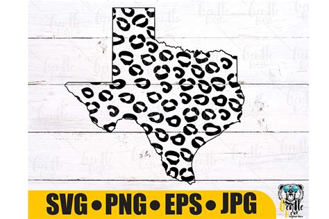 Leopard Texas Map Svg Png Graphic By Gentlebear · Creative Fabrica