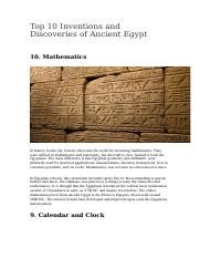 Inventions And Discoveries Of Ancient Egypt Docx Top Inventions